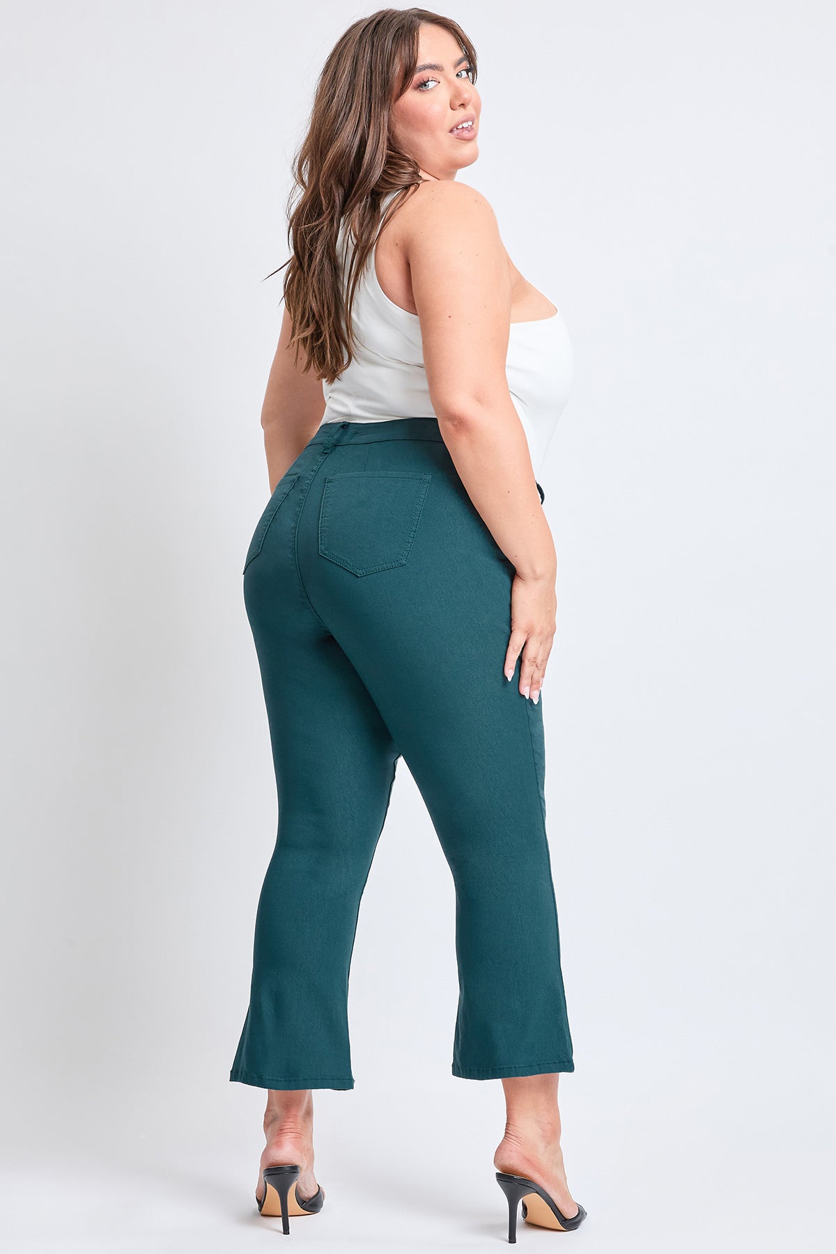 Women's Plus Hyperstretch Cropped Kick Flare Pants YMI JEANS